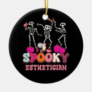 Ornamento De Cerâmica Spookan Esthetician Halloween Skeleton Therapi