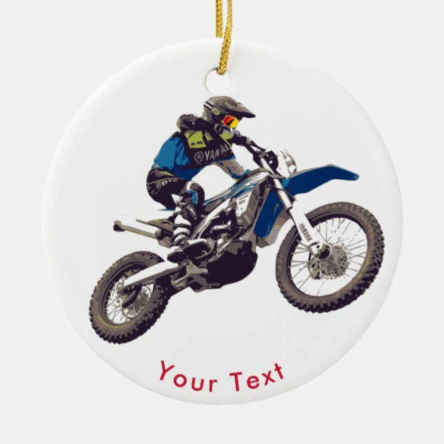 Ornamento De Cerâmica SPORTS Motocross Stunt Rider (Frente)