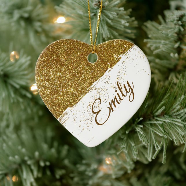 Ornamento De Cerâmica Spray de glitter personalizado (Árvore)