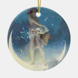 Ornamento De Cerâmica Spring Scattering Stars vintage illustration