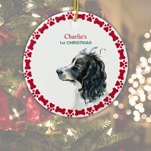 Ornamento De Cerâmica Springer Spaniel 1rua Natal Personalizado