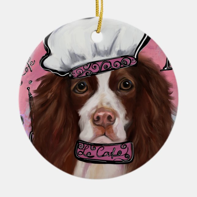 Ornamento De Cerâmica Springer Spaniel Inglês (Frente)