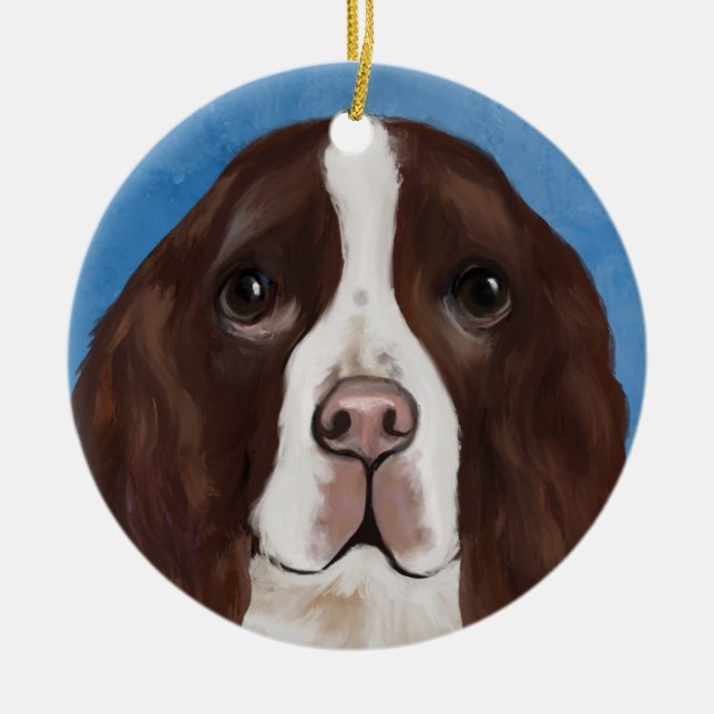 ORNAMENTO DE CERÂMICA SPRINGER SPANIEL INGLÊS    (Frente)