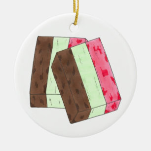 Ornamento De Cerâmica Spumoni Italiano Gelato Sorvete Dessert Spumone