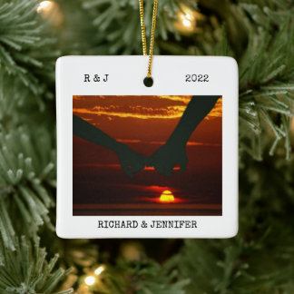 Ornamento De Cerâmica sr. Wedding | Dois Lados 2 Fotografias Moderna