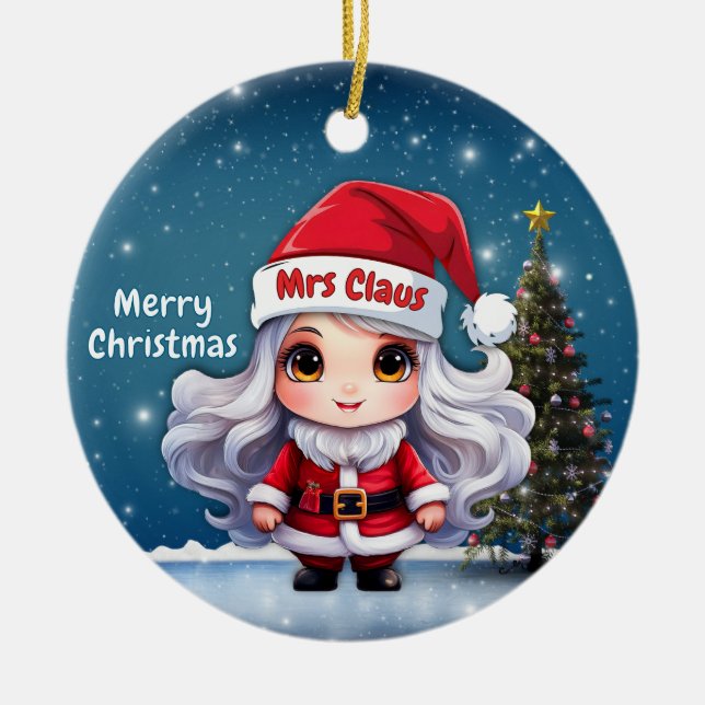 Ornamento De Cerâmica Sra. Noel 🤶 🎄 (Frente)