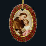 Ornamento De Cerâmica St Anthony de Pádua personaliza a cor do fundo<br><div class="desc">St Anthony de Pádua personaliza a cor do fundo</div>