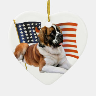Ornamento De Cerâmica St Bernard toda americano