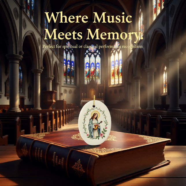 Ornamento De Cerâmica St Cecilia God's Peace and Blessings Scripture (Criador carregado)