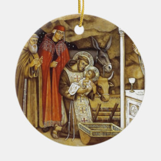 Ornamento De Cerâmica St Francis na natividade, agride o iPhone da