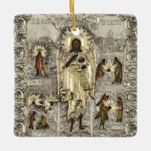 Ornamento De Cerâmica St. João o Precursor, Ícone do Anjo do Deserto 