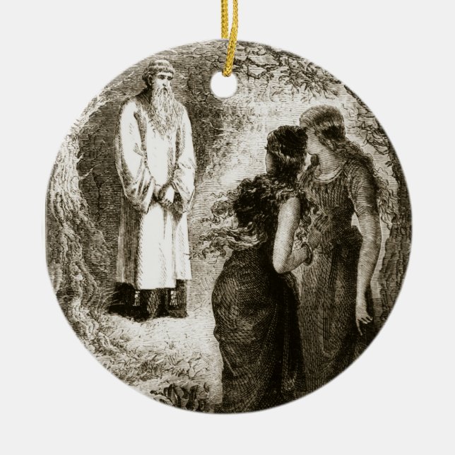 Ornamento De Cerâmica St Patrick encontrou-se por virgens na madeira de (Frente)