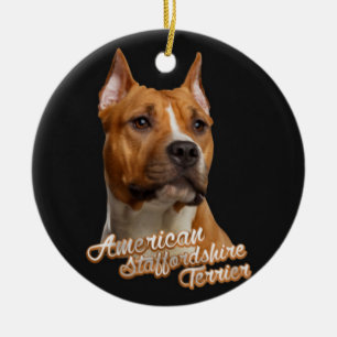 Ornamento De Cerâmica Staffordshire Terrier americano - Amstaff