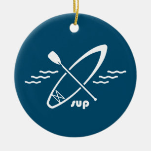 Ornamento De Cerâmica Standup Paddleboard