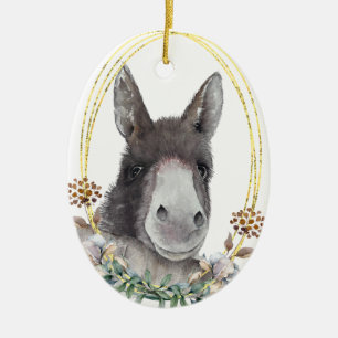 Ornamento De Cerâmica Stanley, o Donkey Natal