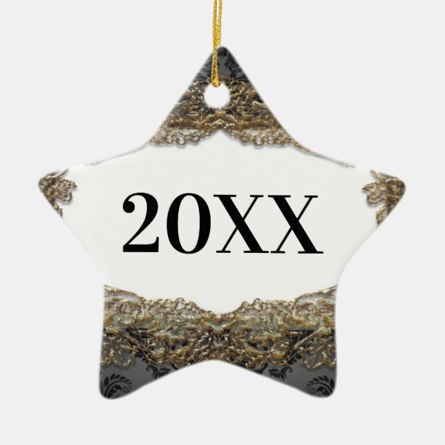 Ornamento De Cerâmica Star Bright Primeiro Natal (Frente)