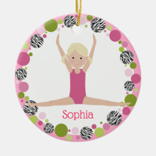 Ornamento De Cerâmica Star Gymnast Blonde Pony prega em Pinks