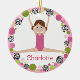 Ornamento De Cerâmica Star Gymnast Brown Pony prega em Pinks