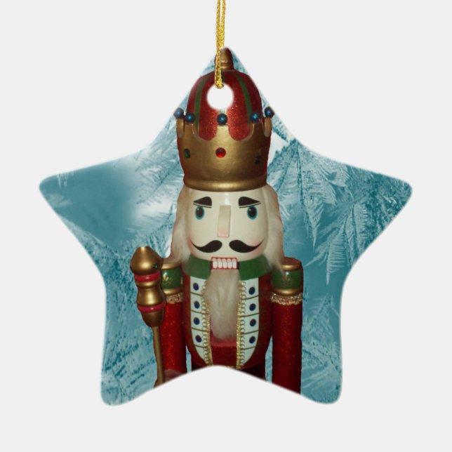 Ornamento De Cerâmica Star Nutcracker Ornament (Frente)