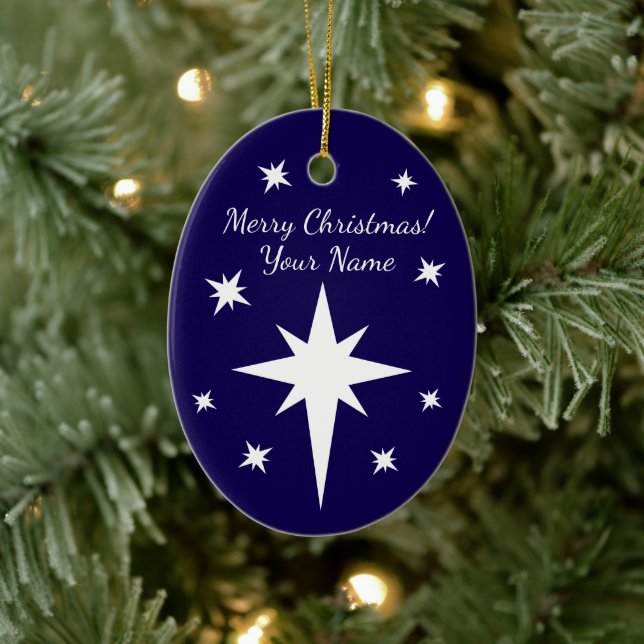 Ornamento De Cerâmica Star of Bethlehem personalized Christmas ornament (Árvore)