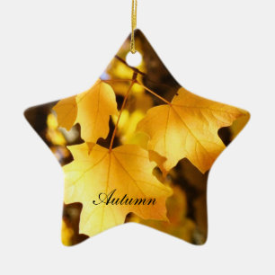 Ornamento De Cerâmica Star Ornaments Feriado Amarelo Autumn presentes na