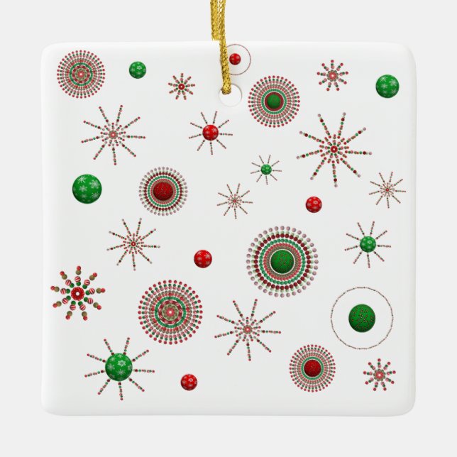 Ornamento De Cerâmica Starburst Natal (Frente)