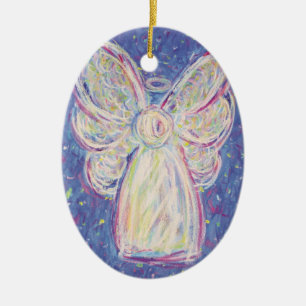 Ornamento De Cerâmica Starry Night Angel Art Ornações de Férias