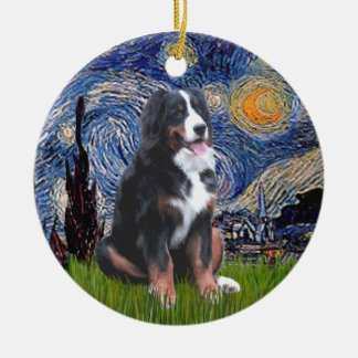 Ornamento De Cerâmica Starry Night - Cachorro da Montanha Bernese (L)