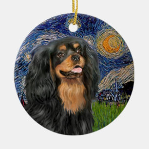Ornamento De Cerâmica Starry Night - Cavalier (preto/bronzeado)