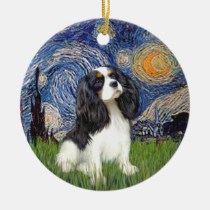 Ornamento De Cerâmica Starry Night - Cavalier (tricolor)