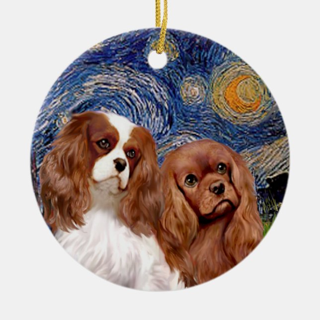 Ornamento De Cerâmica Starry Night - DOIS Cavaleiros (BL+Ruby) (Frente)