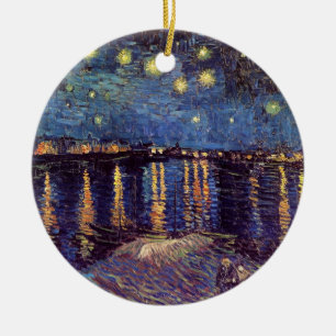 Ornamento De Cerâmica Starry Night Over the Rhone, por Vincent van Gogh
