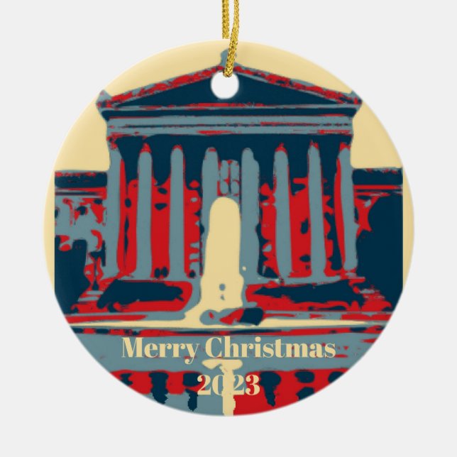 Ornamento De Cerâmica Starry Night Philadelphia, edite texto (Frente)