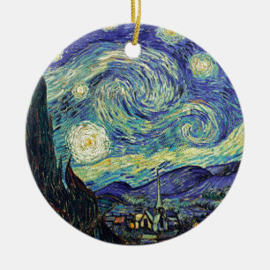 Ornamento De Cerâmica Starry Night por van Gogh