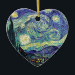 Ornamento De Cerâmica Starry Night por van Gogh<br><div class="desc">Van Gogh era obcecado pelo simbolismo de objetos luminosos e de cor. A lâmpada era um símbolo de calma e segurança. A estrela simbolizou a fé, e a luz gasosa, as realidades humanas. O azul ultramarino profundo era infinito, enquanto o vermelho e o verde expressavam "essas coisas terríveis, as paixões...</div>