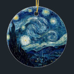 Ornamento De Cerâmica Starry Night Por Vincent Van Gogh<br><div class="desc">Starry Night Por Vincent Van Gogh</div>