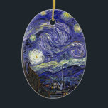 Ornamento De Cerâmica Starry Night, Vincent Van Gogh.<br><div class="desc">Starry Night,  Vincent Van Gogh. Famoso impressionismo,  belas artes. Pintor de óleo na paisagem.</div>