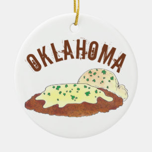 Ornamento De Cerâmica State Pride Oklahoma OK Chicken Fried Steak