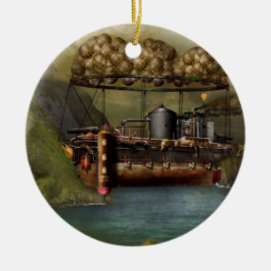 Ornamento De Cerâmica Steampunk - Airship - A Arca original de Noé