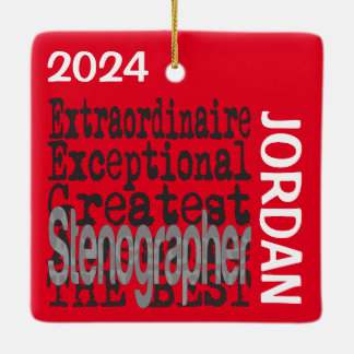 Ornamento De Cerâmica Stenógrafo Extraordinário PERSONALIZADO