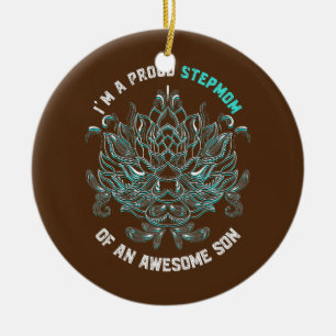 Ornamento De Cerâmica StepMãe Filho Dia de as mães Bonus Mãe Mãe Mãe Flo