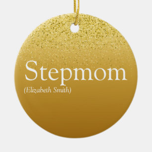 Ornamento De Cerâmica Stepman Stepparent Elegante Glitter Dourado Glam