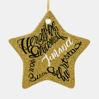 Ornamento De Cerâmica Sternförmiger Tudo Felicitações Aniversário Geburt