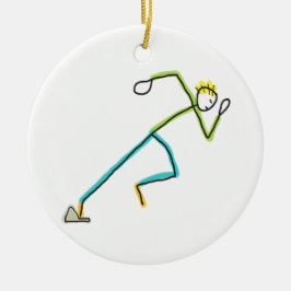 Ornamento De Cerâmica Stickman Corredor