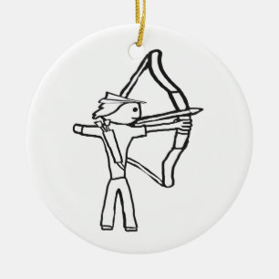 Ornamento De Cerâmica Stickman de Arquearia
