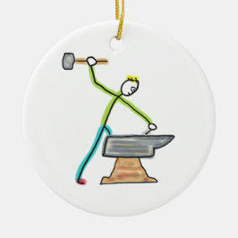 Ornamento De Cerâmica Stickman de Ferreiro