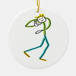 Ornamento De Cerâmica Stickman de Lançamento de Peso