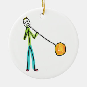 Ornamento De Cerâmica Stickman de Soprar Vidro
