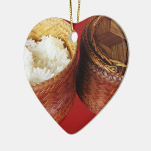 Ornamento De Cerâmica Sticky Rice [Khao Niao] Comida do Lao Tailandês