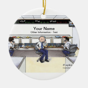 Ornamento De Cerâmica Stock Broker - Homem